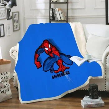 

Spiderman Marvel Flannel 3D Print Anime Soft Travel Bedroom Warm Cartoon Textile Sherpa Fleece Thick Blanket for Beds Plush