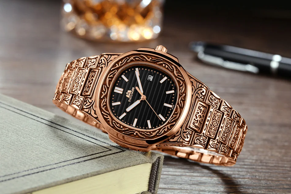 Мужские Винтажные светящиеся часы в античном стиле, розовое золото, желтое золото, серебро, 2 тона, Модные Синие Серые кофейные Модные кварцевые роскошные часы