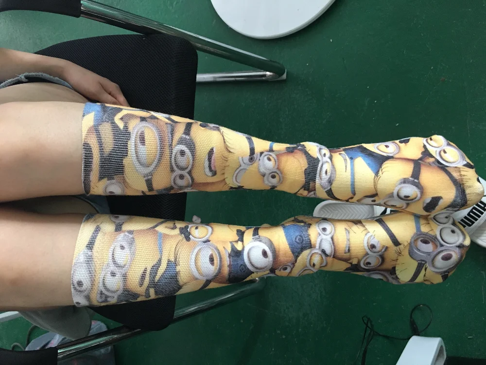 3D печать DIY индивидуальный дизайн для мужчин/женщин высокие носки Прямая поставка длинные носки для команды поставщиков Diy любые цвета любой узор