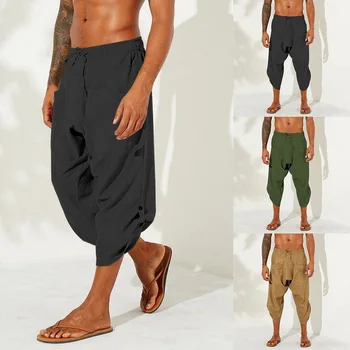 

Hip Hop Cross-pants 2020 New Mens Loose Baggy Pants Fashion Streetwear Casual Drawstring Pocket Gym Trousers Men Summer Clothing