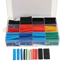Assortiment de Tubes thermorétractables, 750 pièces, Kit électronique de manches de câbles en fil de Polyolefin 