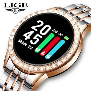 

LIGE women smart watch sport Fitness Tracker for Android ios heart rate blood pressure monitor pedometer waterproof smartwatch