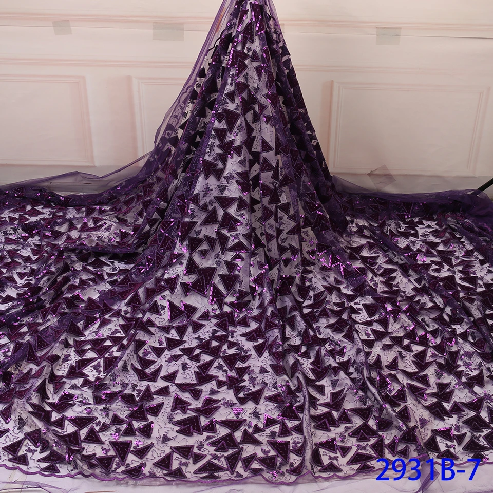 NIAI африканская Бархатная Сетка кружевная ткань нигерийская кружевная ткань высокого качества французский Тюль кружевная ткань для женского платья XY2931B-1