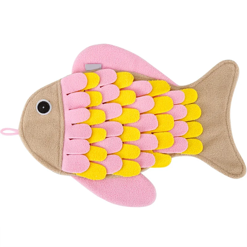 

Cat Toy Fish Shaped Sniff Blanket Cat Training Feeding Pads IQ Cat Play Sniff Pad Cat Food Bowl Toy Pet Snuffle Mats
