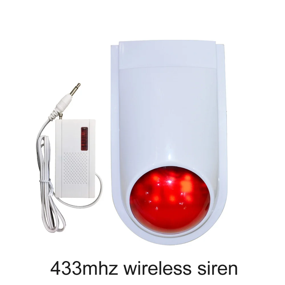 siren Открытый беспроводной 433 МГц стробоскоп сирена светодиодный стробоскоп сирена охранная сигнализация PIR датчик движения дверь открытая Кнопка тревоги вызов - Цвет: siren