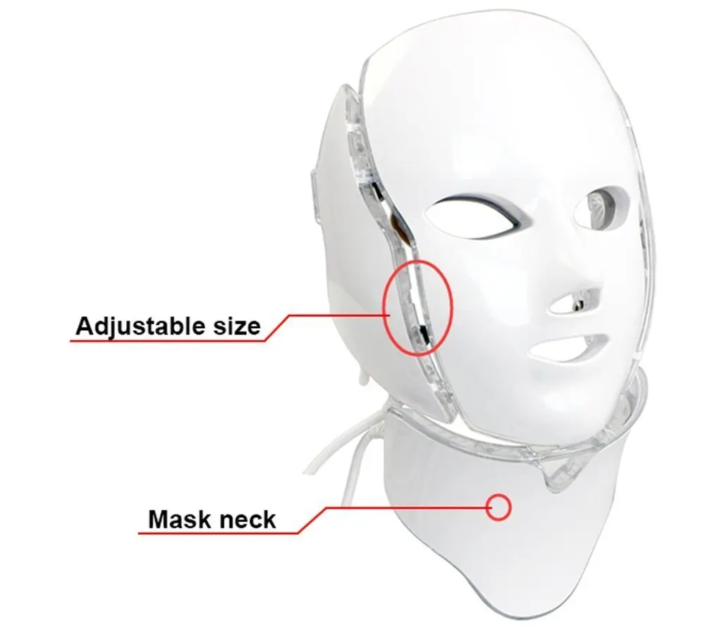 Светодиодный косметическая маска для лица и шеи анти удаление морщин, акне омоложения кожи Электрический косметический аппарат для лица