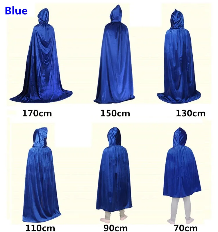 Mantello Da Vampiro In Velluto - Costume Halloween Con Cappuccio Per Adulti E Bambini - Foto 8