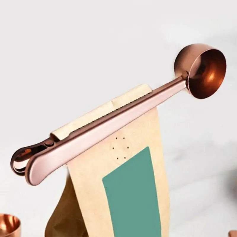 

Durable Stainless Steel Spoon Tea Coffee Scoop with Bag Seal Clip Measuring Tool 100% Brand-New Health Safety Non-toxic