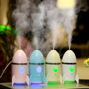 

Creative Mini Rocket Humidifier Desktop Usb Sprayer Led Seven Color Lamp Air Humidifier