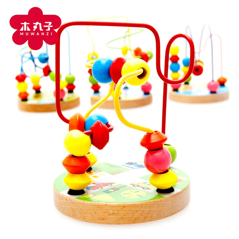 

Wooden Mini Small Bead-stringing Toy Beaded Bracelet Bead-stringing Toy Building Blocks Toy Children Early Childhood Educational