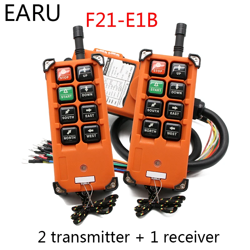Industrial Hoist Radio Control System Remote Controller 2 Transmitter 1 Receiver F21-E1B 380V for Industrial Control Motor Control Industrial Hoist Radio Control System Remote Controller 2 Transmitter 1 Receiver F21-E1B 380V for Industrial Control Motor Control