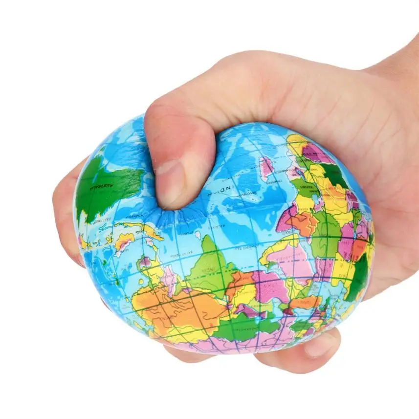 

2019 New Arrival compress Stress Relief World Map Foam Ball Atlas Globe Palm Ball Planet Earth Ball Toy