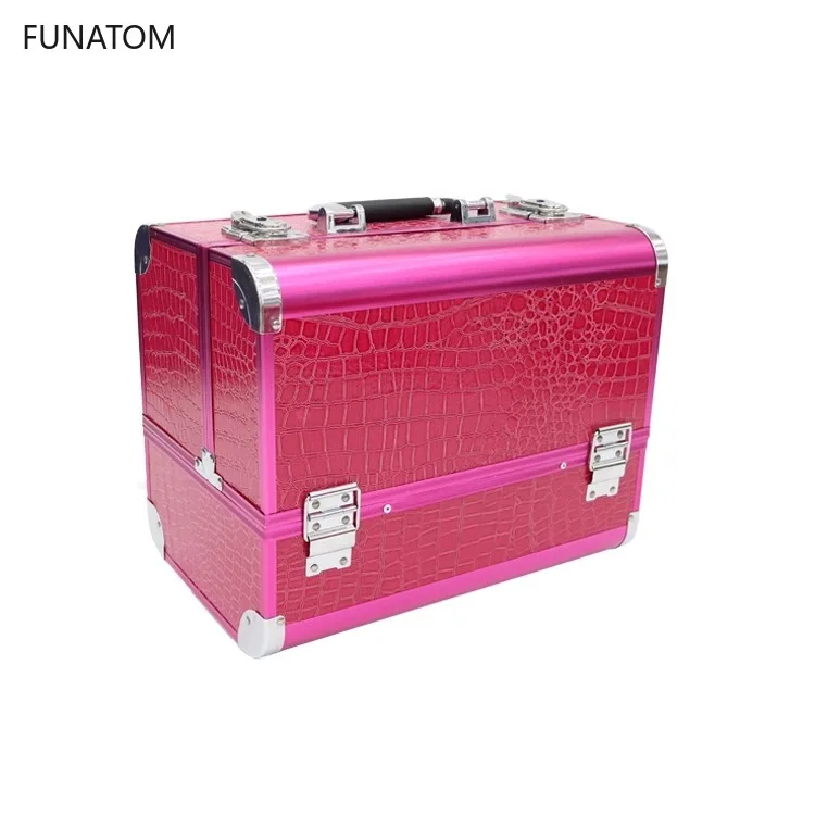 

Professional Aluminium Women Makeup Box Password Lock Large Cosmetic Bag Case Portable Travel Jewelry Cosmetic Bag