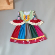 Яркое Полосатое зеленое платье с цветочным рисунком для девочек; Лидер продаж; стиль; красное кружевное платье для детей; подарок для девочек