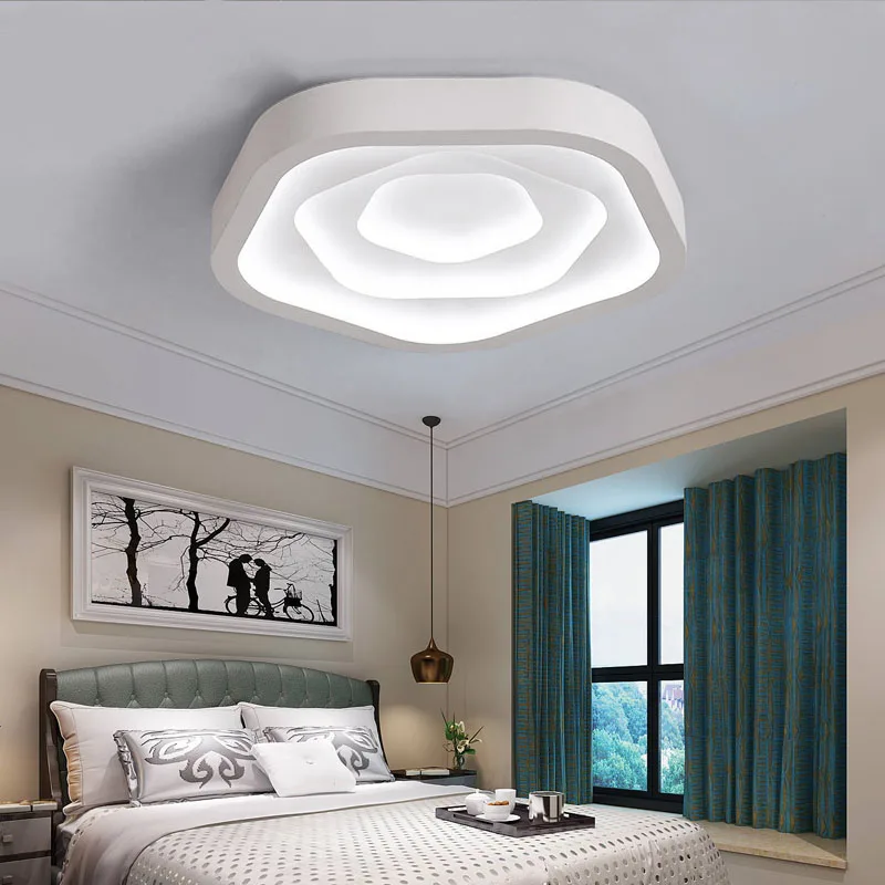 Led Ceiling Lamp Study Nordic Style Bedroom White Simple Dimmable Modern Rose Girl Heart Room Warm Creative Home Super Bright