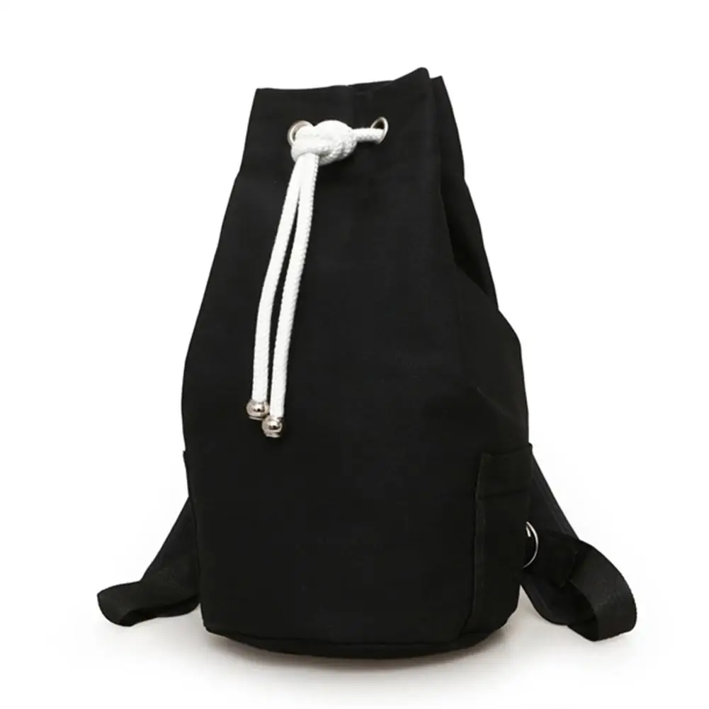 Men's Canvas Backpack New Large Capacity Men Drawstring Bagpack Bucket Unisex Fashionable Concise Shoulder Bag Male Schoolbag