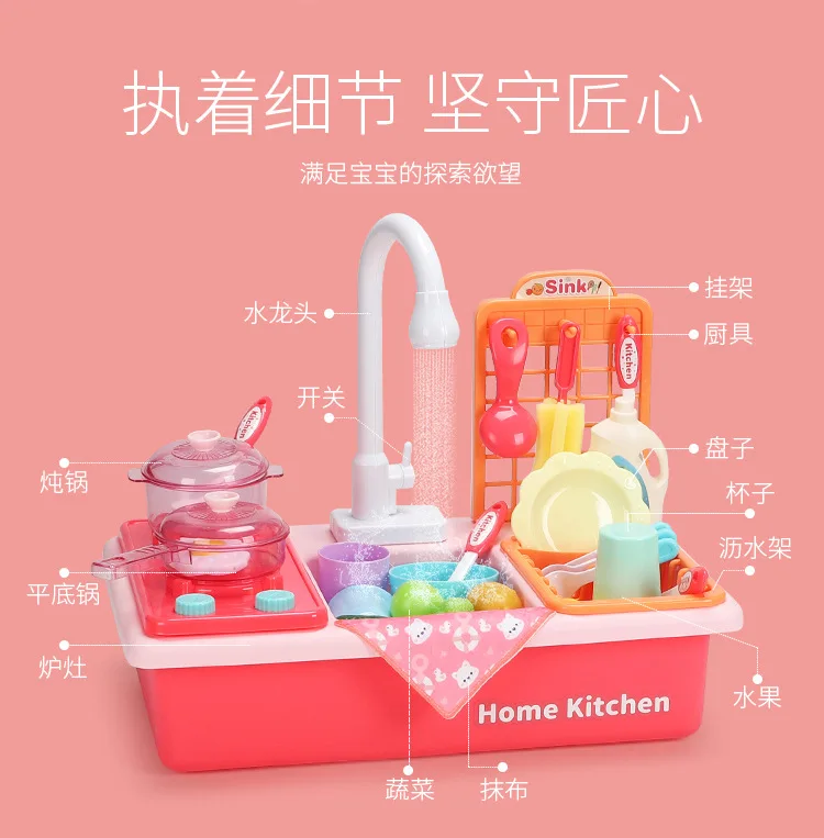 Simulação de Plástico Máquina de Lavar Brinquedos com Kit Elétrica para Crianças Louça Elétrica Fingir Jogar Cozinha Bacia Lavagem Água Presentes Pia Mod. 257496 14 com kit bacia lavagem água elétrica para crianças presentes