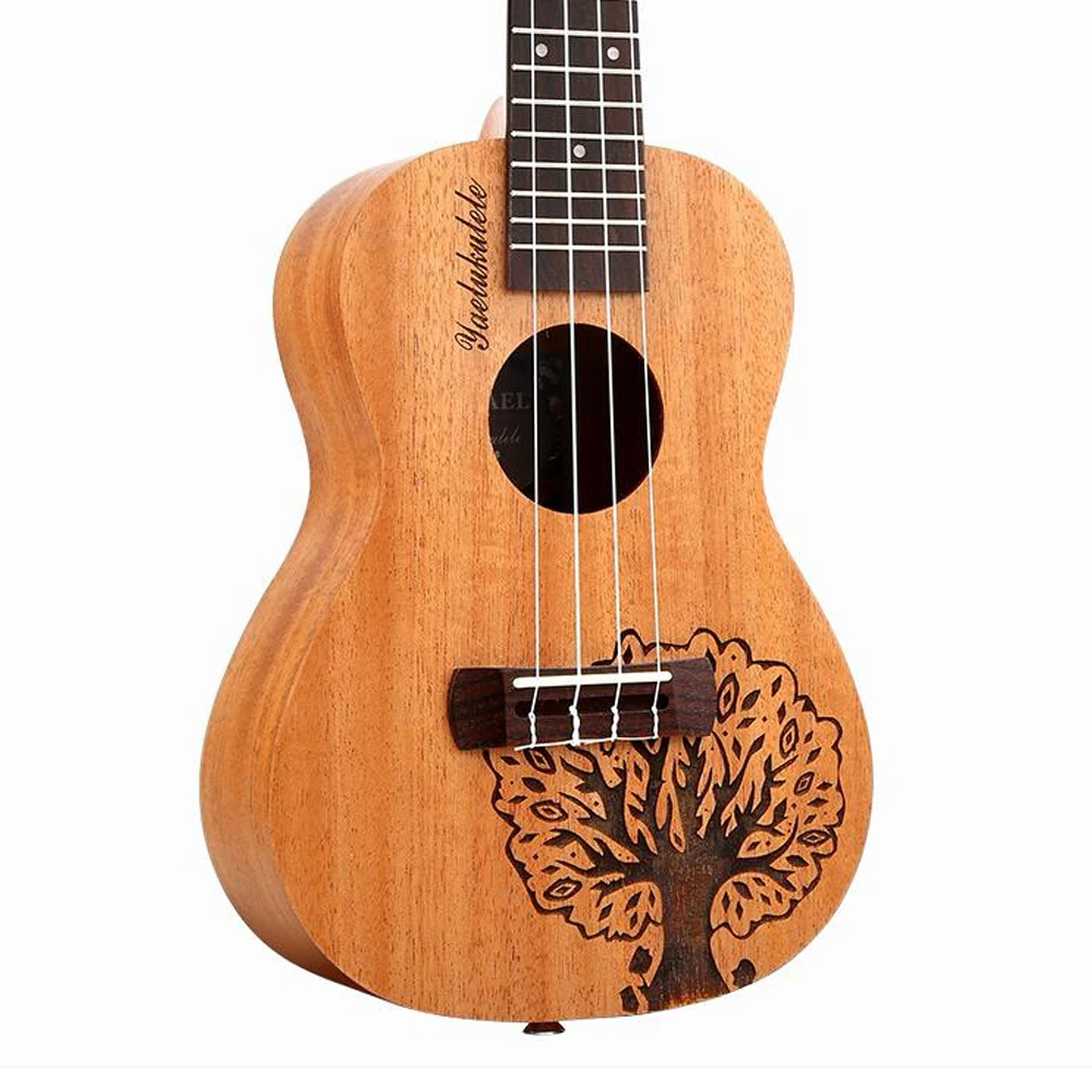 Гавайская гитара 23 дюймов 4 строки Sapele Ukulele из розового дерева, гриф Гавайская мини-гитара; музыкальные инструменты дерево Форма милый укулеле концерт UK2307