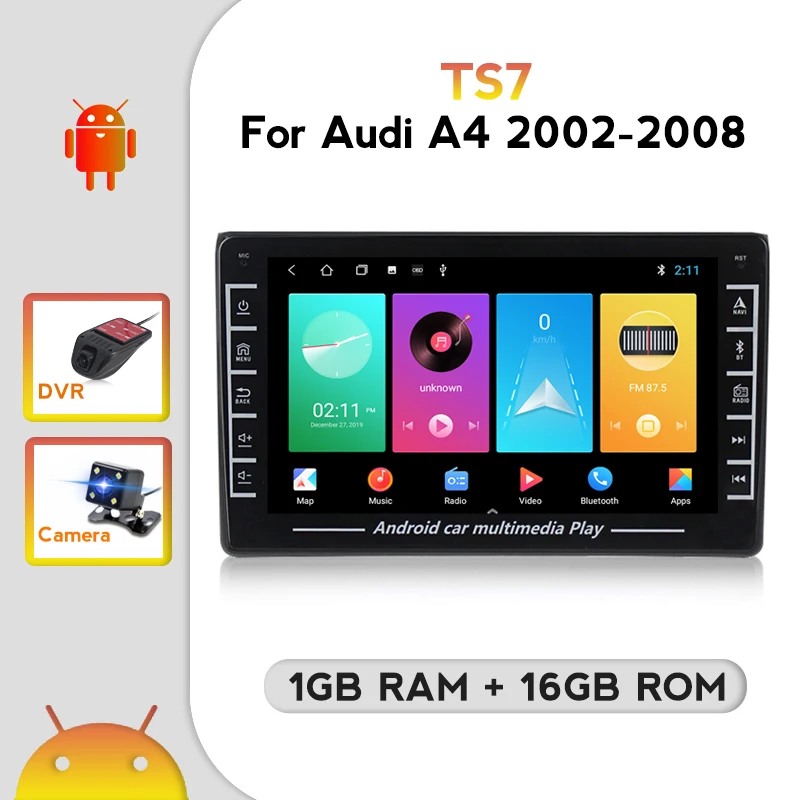 Автомобильная система Android автомагнитола IPS 1080P для Audi A4 2002-2008 видеоплеер 8 дюймов