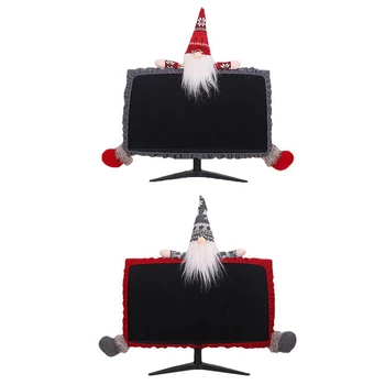 

Christmas Decorations for Home 3D Cartoon Forest Old Man Computer Dust Cover New Year Computer Xmas Decoration