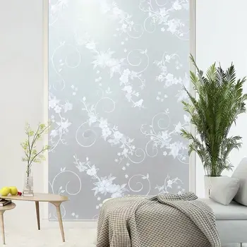 

Window Glass films Glass Stickers White Flower PVC Self adhesive Frosted Privacy Window film
