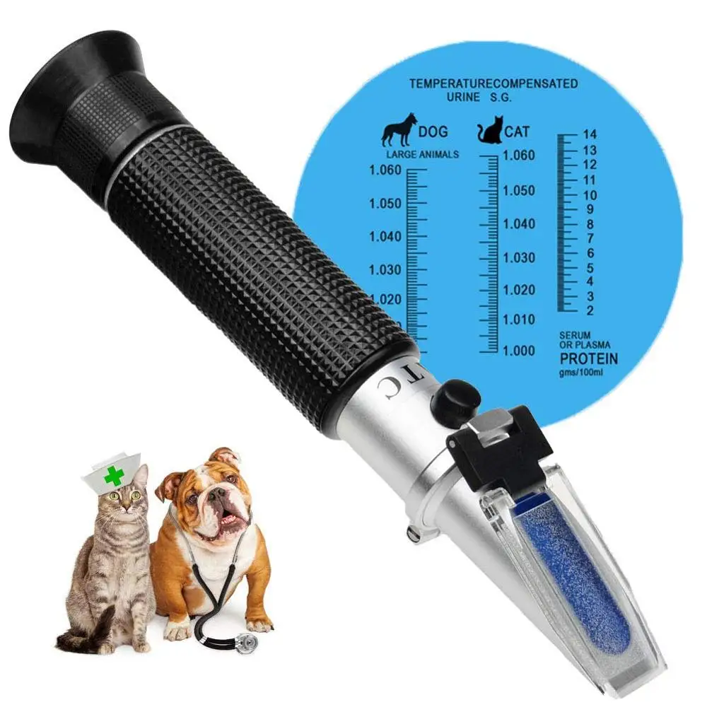 Pet Dog&ampCat Refractometer Handheld Urine SG 1.000~1.050 Clinical with ATC Serum or Plasma Protein Tester 0-12g | Инструменты