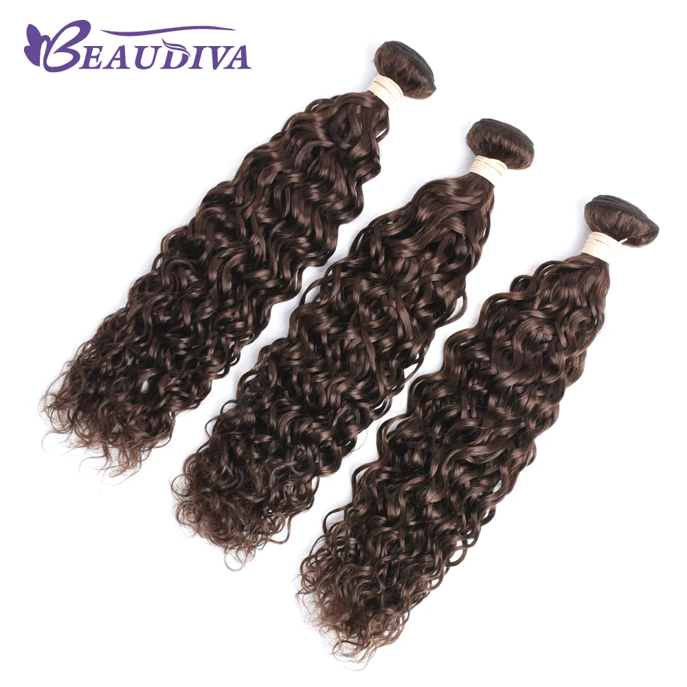 Beaudiva бразильские волнистые пряди 4# Remy человеческие волосы пряди с закрытием 3 пряди