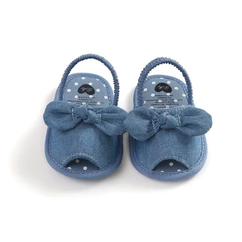 

Summer Baby Girls Breathable Anti-Slip Shoes Butterfly-knot Pattern Sandals Toddler Soft Soled First Walkers