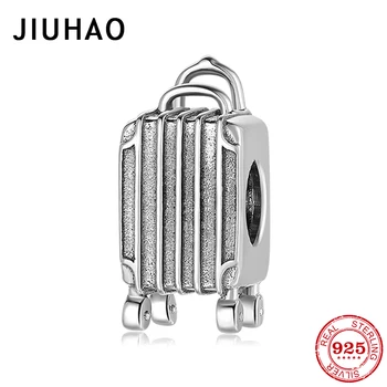

100% Authentic 925 Sterling Silver Roller luggage Beads Fit Original European Charms Bracelet fine Jewelry
