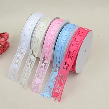 

20 yards 2.2cm Hollow-out roses Ultrasonic Ribbon for Garment Accessories Decoration Handwork Stuff Gift Packaging Stuff