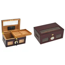 Роскошный 100 CT чехол для сигар из испанского кедра и дерева с глянцевым лаком для пианино с регулировкой влажности и увлажнения сигар