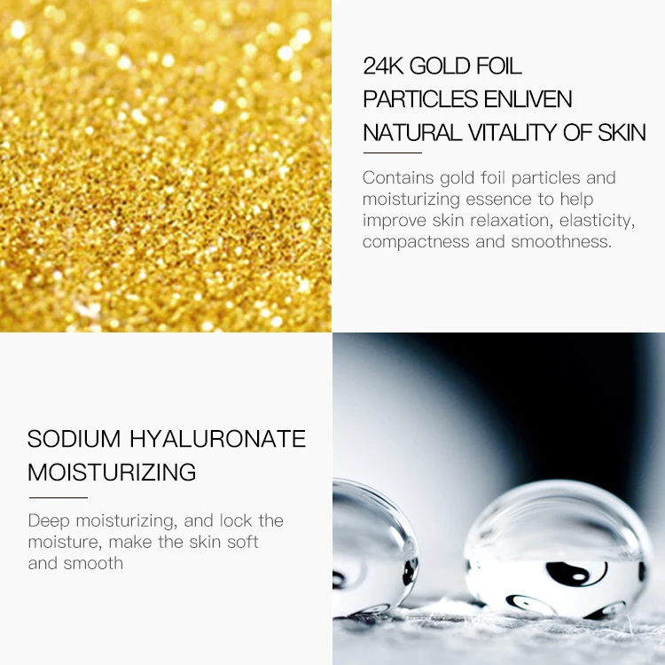 ODM OEM Moisturizing Essence Skin anti-aging 24k gold skin lightening serum