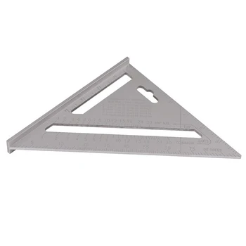 

7 inch Aluminum Triangle Angle Protractor Carpenter Measuring Ruler Tool Multi-Function Engineering Supplies