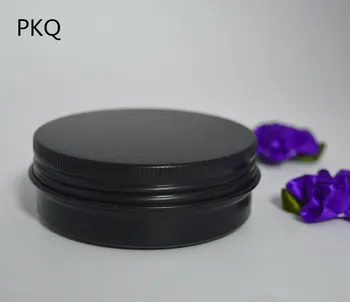

30pcs 60g Containers Aluminum Empty Cosmetic Black Box Screw Jar Portable Travel Tin Packing Box Makeup Cream Lip Balm Pots