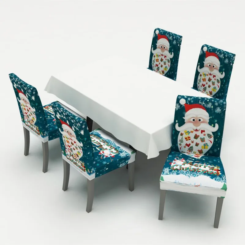 Новогодняя Рождественская набивная скатерть/эластичные короткие эластичные чехлы на кресла Slipcover Защитная крышка моющаяся скатерть