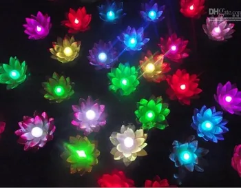 

19 CM LED Lotus Lamp wishing lanterns Chinese Floating Garden Water/Pond Artificial lotus flower lamp Christmas Party home decor