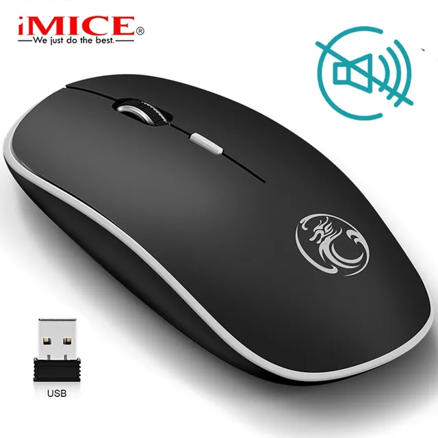 Ratón inalámbrico silencioso para PC y portátil, Mouse ergonómico óptico silencioso, USB, silencioso 1