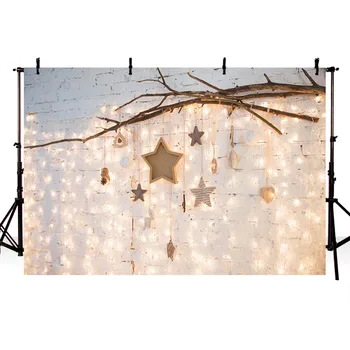 

Scopiso White Brick Wall Photo Backdrop Glitter Light Star Baby Birthday Portrait Photo Studio Photocall Photography Background