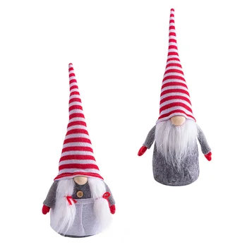 

2 Pcs Christmas Gnome Shop Window Ornament for Home Gift Party Decor