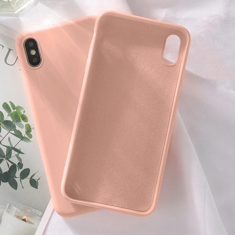 Силиконовый однотонный чехол для iPhone XS MAX XR X, жидкие Чехлы ярких цветов для iPhone 7, 6, 6 S, 8 Plus, мягкий чехол из ТПУ