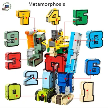 

LEGAO THOMAS 15 Pieces Number Robot Action Figure Toys for Kids Number Learning, Birthday Party, School Classroom Rewards, Carni