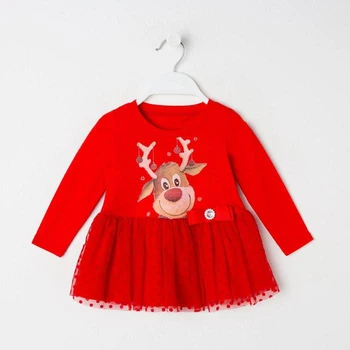 

Dress for girls, color red, height 92 cm (52)