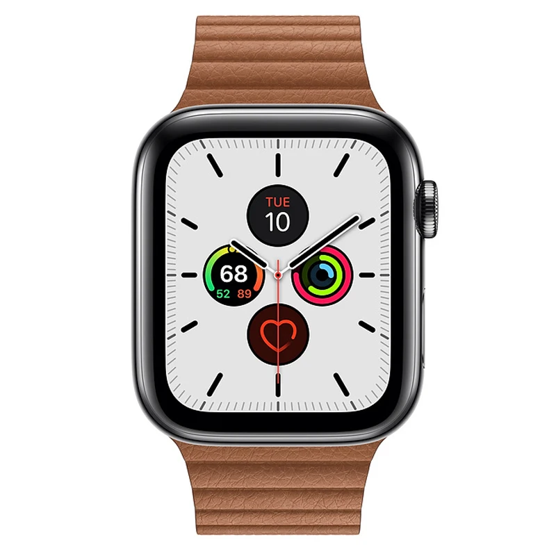 Saddle Brown Кожаный ремешок-петля для Apple watch 4 5 с магнитной застежкой iwatch band 44 мм 40 мм 42/38 мм серия 5 4 3 2 Браслет из натуральной кожи - Цвет ремешка: Saddle Brown