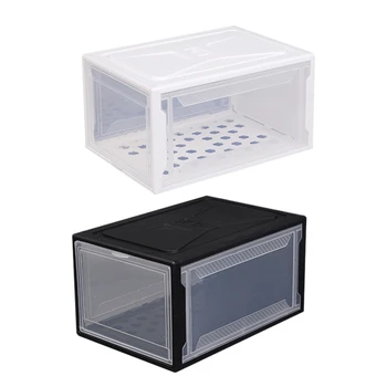 

2x Plastic PP Translucent Shoe Box Home Dust-Proof Drawer Combination Storage Boxes Men Women White Black