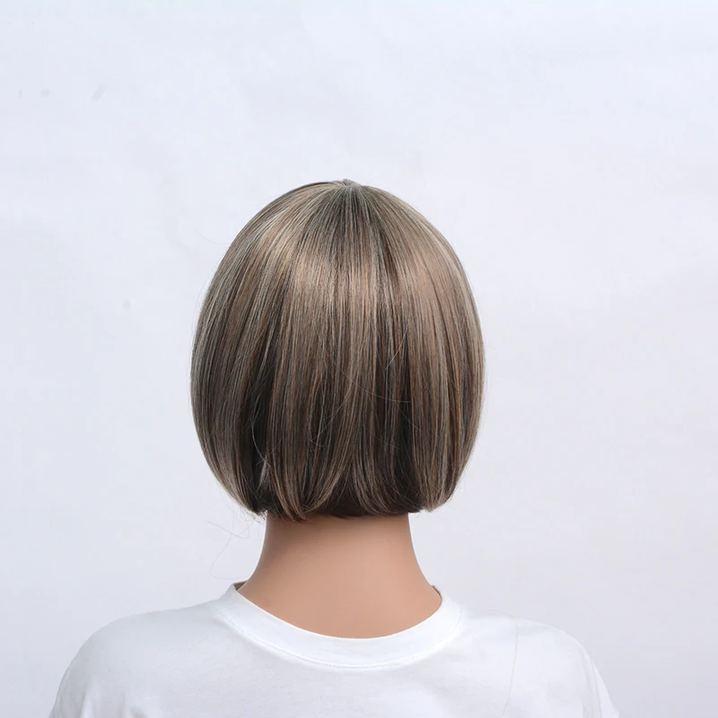 Perucas Curtas Naturais Cabelo Liso Curto Bob Penteado