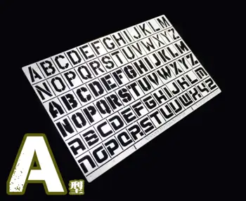 

AJ0045/46 Gundam / Gennaku / Military Model Heavy Equipment Number DIY Essential Letter Hollow Spray Plate