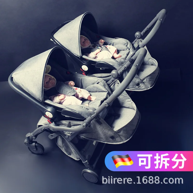 

Lightweight Folding Stroller Children Cart Basket Type Safety Seat Twins Baby Stroller