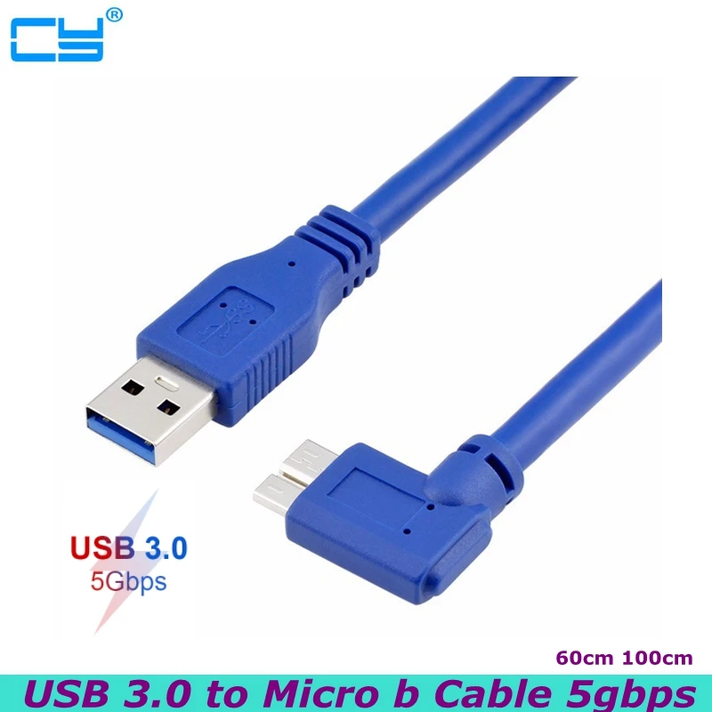 

5 Гбит/с 0,6 м 1 м Высокоскоростной USB 3,0 до 90 градусов прямоугольный Micro B мобильный жесткий диск Samsung стандартный кабель