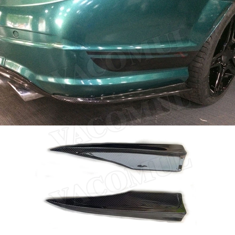 2Pcs For C Class Carbon Fiber Rear Bumper Lip Splitters Aprons For Benz W204 C63 AMG 2009-2014 FRP Back Bumper Flaps Car Styling