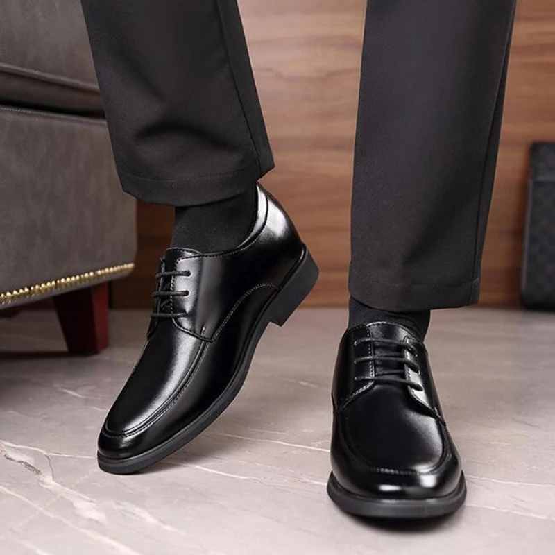 New Men Formal Shoes Invisible Heel 